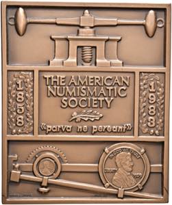 USA - AMERICAN NUMISMATIC SOCIETY Placchetta ... 