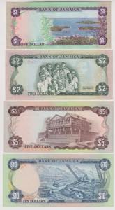 JAMAICA - serie di 4 banconote del 1976 con ... 
