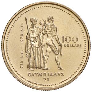 CANADA 100 Dollari 1976 Olimpiadi 27 mm - ... 