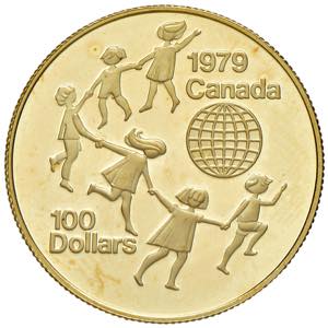 CANADA 100 Dollari 1979 Children - Fr. 10 AU ... 