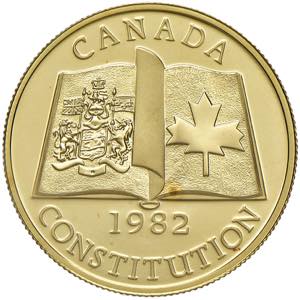 CANADA 100 Dollari 1982 Constitution - Fr. ... 