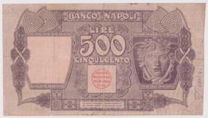 Banco di Napoli - 500 Lire Filangeri - ... 