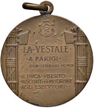 La Vestale di Parigi. Medaglia 1909 coniata ... 