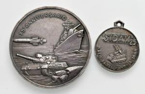 Coppia di medaglie in Argento marcato (925 ... 
