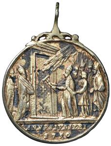 Medaglia religiosa in argento con ... 