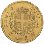Vittorio Emanuele II (1861-1878) 5 Lire 1865 ... 