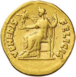 Adriano (117-138) Aureo - Testa laureata a ... 