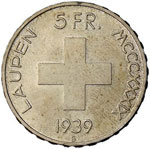 SVIZZERA Tiri federali - 5 Franchi 1839 ... 