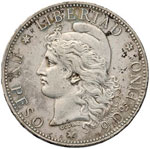 ARGENTINA - Peso 1882 - KM 29 AG (g 24,96)