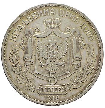 Montenegro - 5 perpera 1912 Ag. 5 ... 