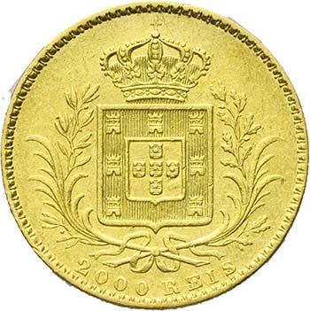 Portogallo - 2000 reis 1865 Av. ... 