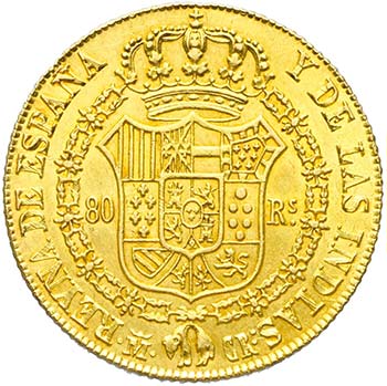 Spagna – 80 reali 1834 zecca ... 