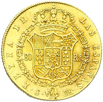 Spagna - Isabella II 80 reali 1837 ... 