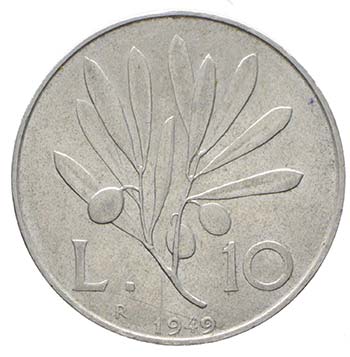 Lire 10 1949 Alluminio. 10 Lire ... 