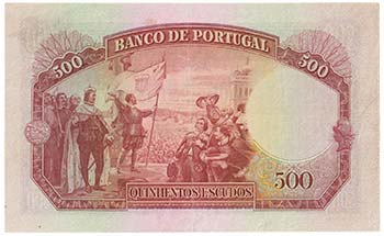 Portogallo - Cartamoneta 500 scudi ... 