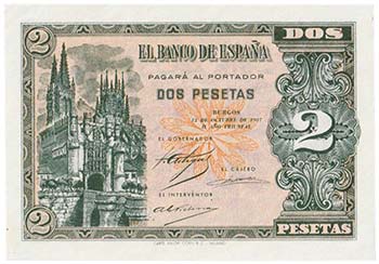 Spagna - Cartamoneta - 2 pesetas ... 
