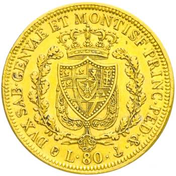 Carlo Felice - 80 lire 1828 Genova ... 