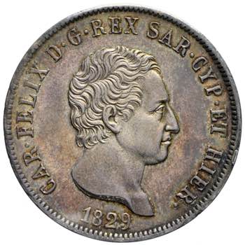Carlo Felice - 5 lire 1829 Genova ... 