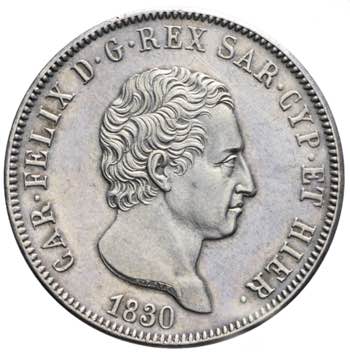 Carlo Felice - 5 lire 1830 Torino ... 