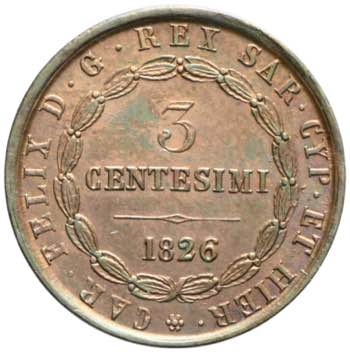 Carlo Felice - 3 centesimi 1826 ... 
