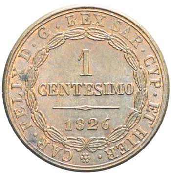 Carlo Felice - Centesimo rame 1826 ... 