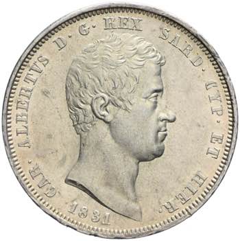Carlo Alberto - 5 lire 1831 Genova ... 