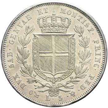Carlo Alberto - 5 lire 1831 Genova ... 
