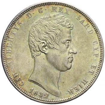 Carlo Alberto - 5 lire 1832 Torino ... 