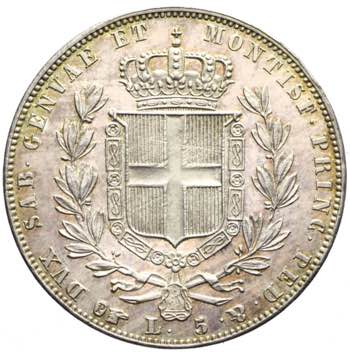 Carlo Alberto - 5 lire 1842 Torino ... 