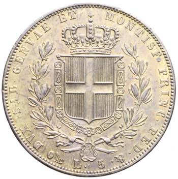 Carlo Alberto - 5 lire 1843 Genova ... 