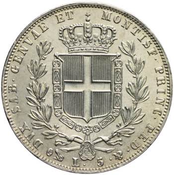 Carlo Alberto - 5 lire 1849 Genova ... 