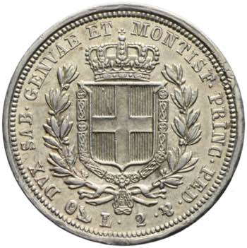 Carlo Alberto - 2 lire 1833 Genova ... 