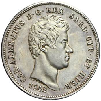 Carlo Alberto - 2 lire 1842 Torino ... 