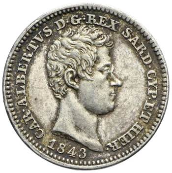 Carlo Alberto - 50 centesimi 1843 ... 