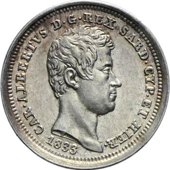 Carlo Alberto - 25 centesimi 1833 ... 