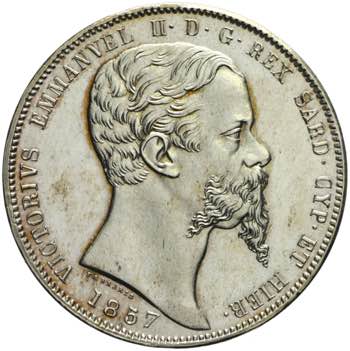 Vittorio Emanuele II - 5 lire 1857 ... 
