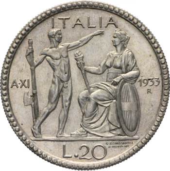 Vittorio Emanuele III 20 lire 1933 ... 