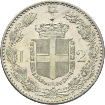Umberto I - 2 lire 1883 Roma Ag. 2 ... 
