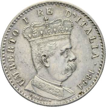 Umberto I - Lira argento 1891 ... 