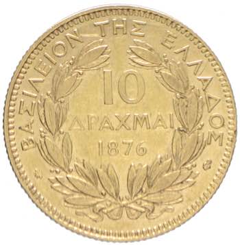 Grecia - Giorgio I 10 dracme oro ... 