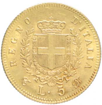 Vittorio Emanuele II - 5 lire oro ... 