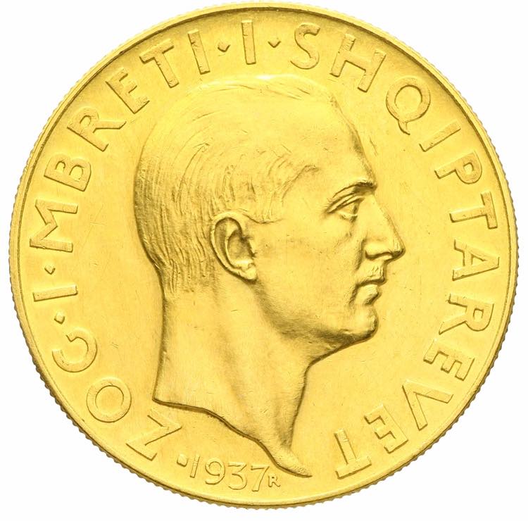 Albania  - 100 franga ari 1937 ... 