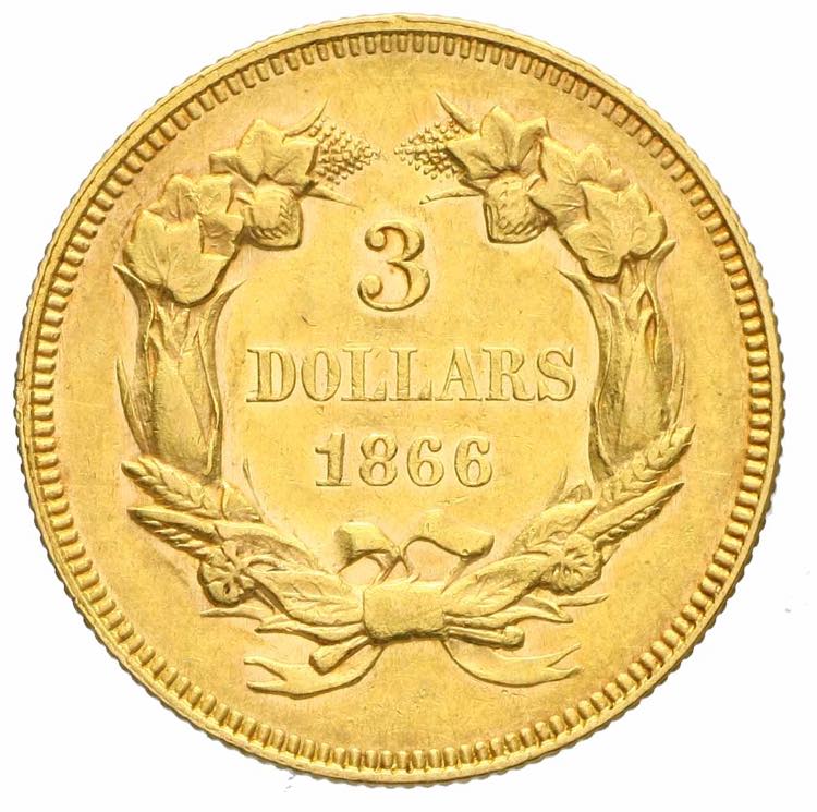 Stati Uniti - 3 dollari 1866 ... 