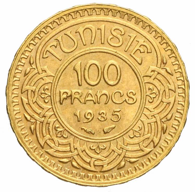 Tunisia - 100 franchi 1935 Av. ... 