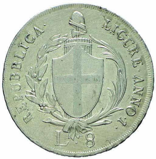 Genova Repubblica Ligure 8 lire ... 