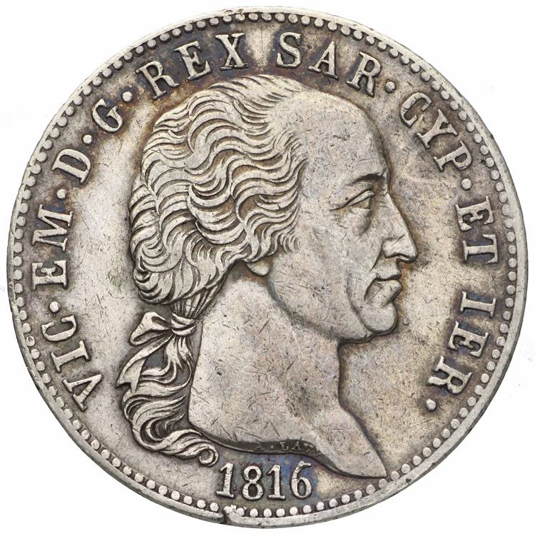 Vittorio Emanuele I - 5 lire 1816 ... 