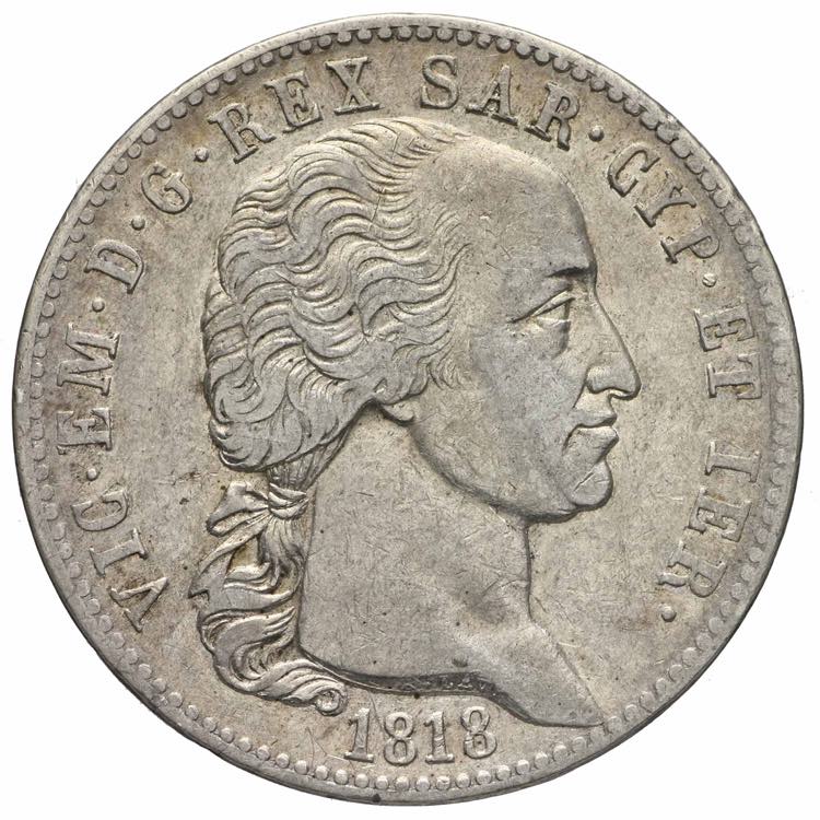 Vittorio Emanuele I - 5 lire 1818 ... 