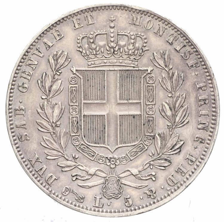Carlo Alberto - 5 lire 1842 Genova ... 