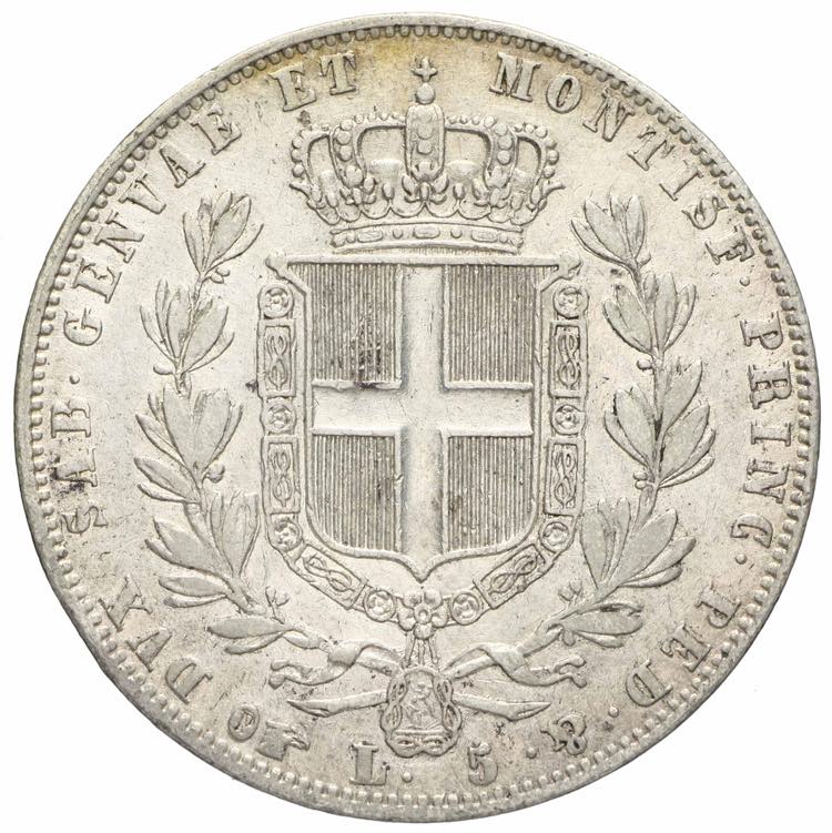 Carlo Alberto - 5 lire 1847 Torino ... 
