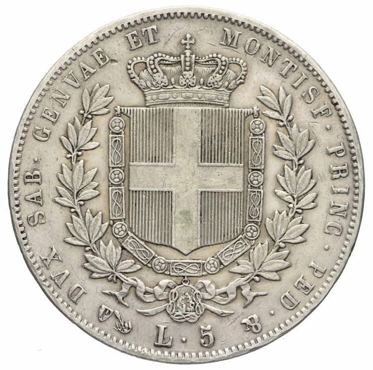 Vittorio Emanuele II - 5 lire 1855 ... 
